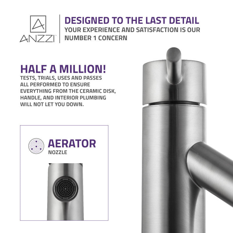 Valle Single Hole Single Handle Bathroom Faucet in Brushed Nickel