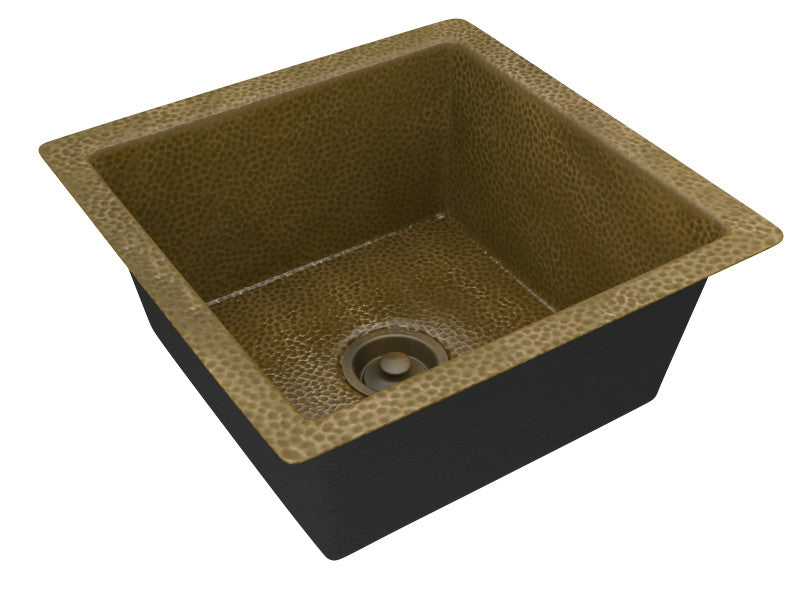 Erzurum Drop-in Handmade Copper 16 in. 0-Hole Single Bowl Kitchen Sink in Hammered Antique Copper