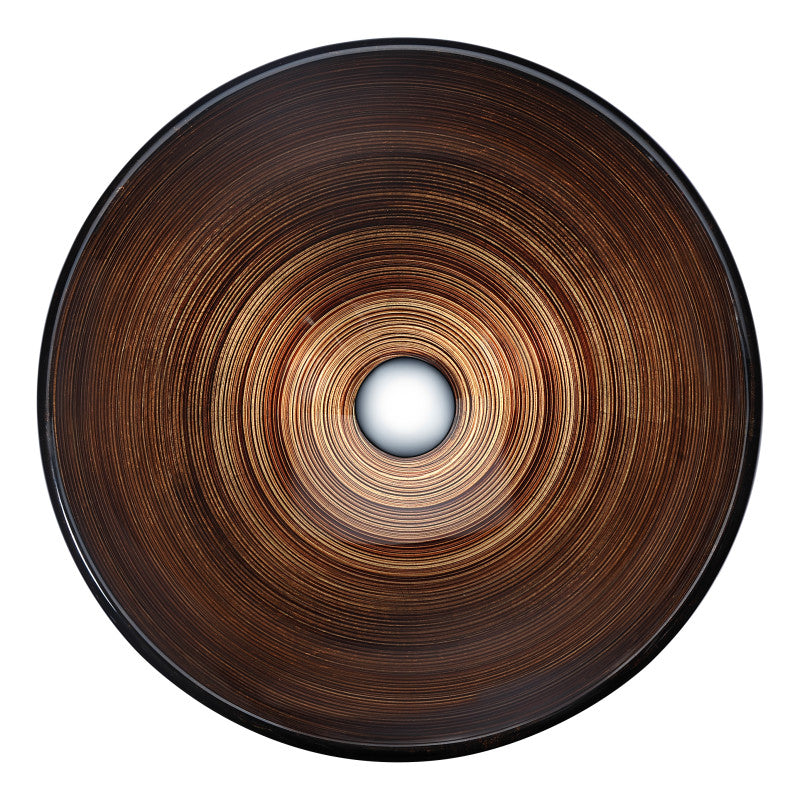Gardena Series Deco-Glass Vessel Sink in Radial Umber