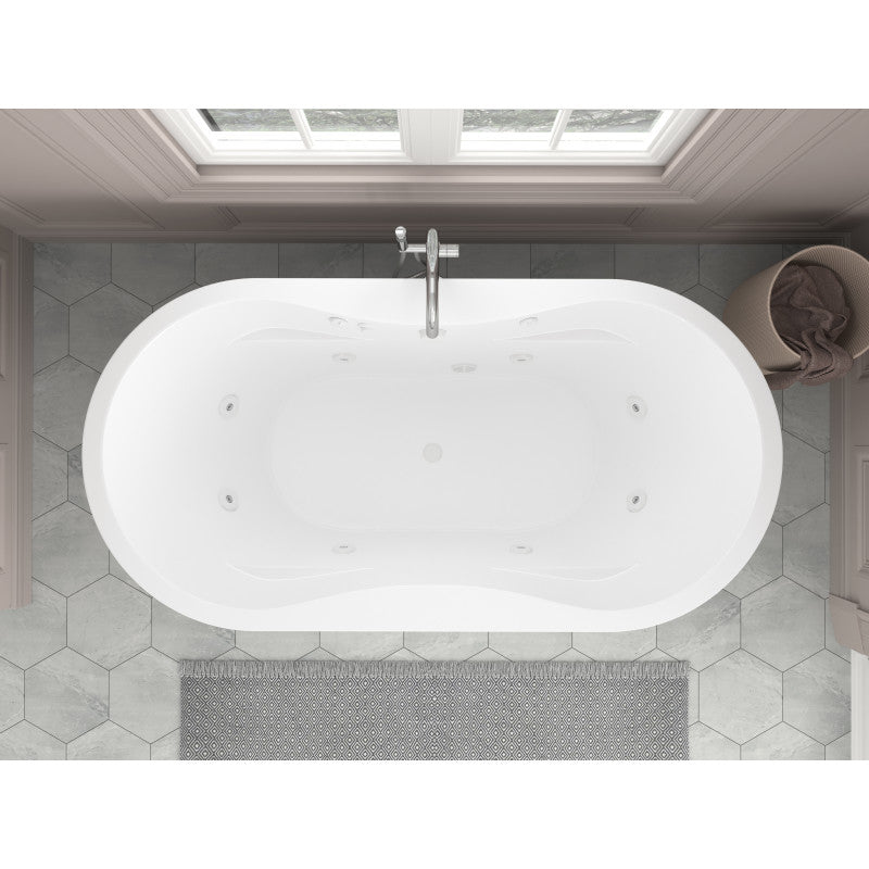 Atlantis Whirlpools Embrace 34 x 71 Oval Freestanding Whirlpool Jetted Bathtub
