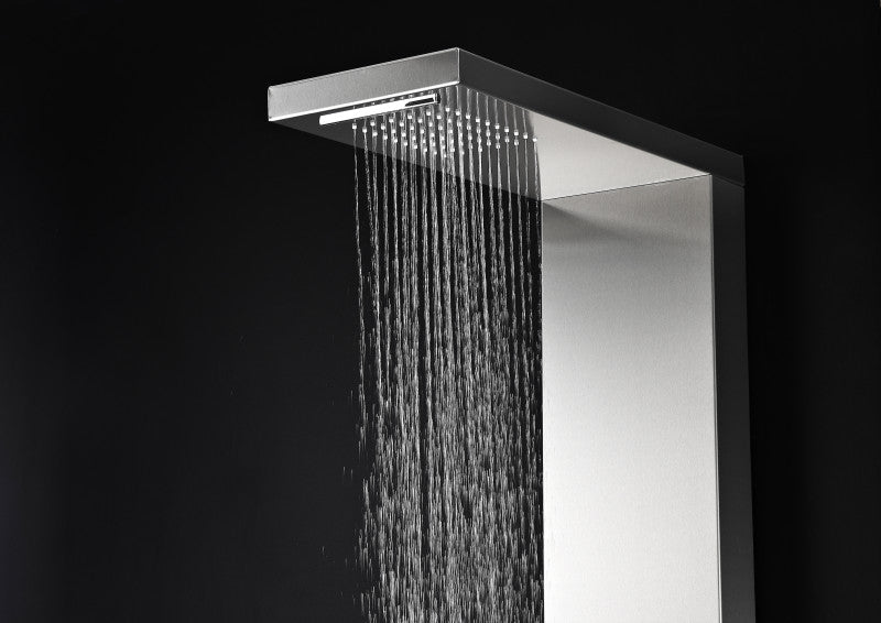 Govenor 64 in. Full Body Shower Panel with Heavy Rain Shower and Spray Wand in Brushed Steel