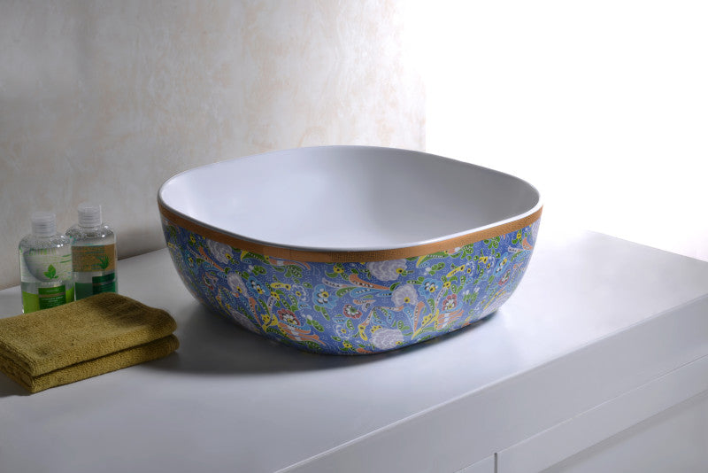 Byzantian Series Ceramic Vessel Sink in Byzantine Mosaic Finish