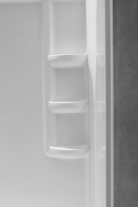 Vasu 60 in. x 36 in. x 74 in. 3-piece DIY Friendly Alcove Shower Surround in White