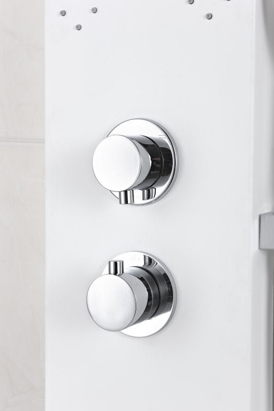 Lyric 64 in. 6-Jetted Full Body Shower Panel with Heavy Rain Shower and Spray Wand in White