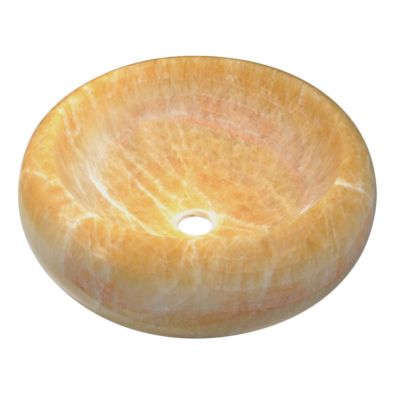 Desert Crest Vessel Sink in Dark Honey Onyx