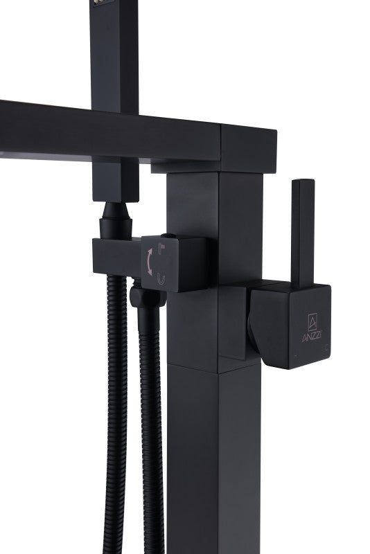 Union 2-Handle Claw Foot Tub Faucet with Hand Shower in Matte Black