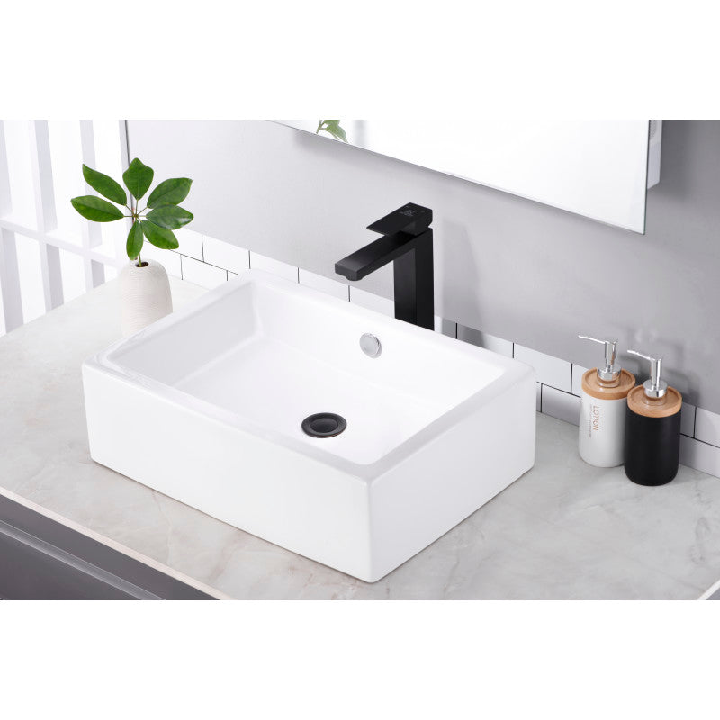 Enti Series Single Hole Single-Handle Vessel Bathroom Faucet in Matte Black