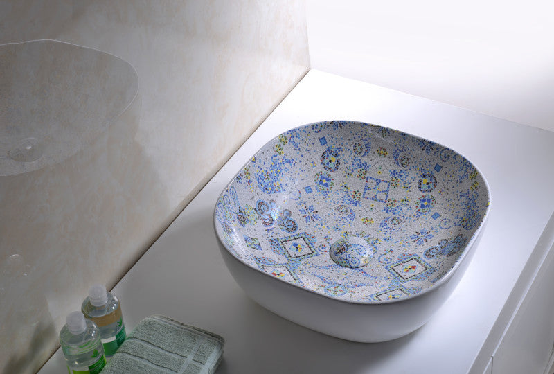 Byzantian Series Ceramic Vessel Sink in Byzantine Mosaic Finish