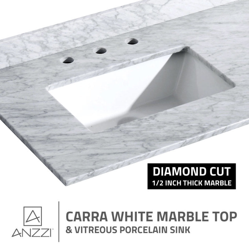 Montaigne 48 in. W x 22 in. D Bathroom Bath Vanity Set with Carrara Marble Top with White Sink