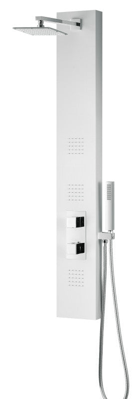 Vega Series 56 in. Full Body Shower Panel System with Heavy Rain Shower and Spray Wand in White