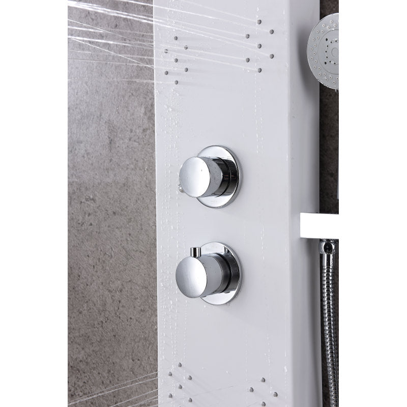 Swan 64 in. 6-Jetted Full Body Shower Panel with Heavy Rain Shower and Spray Wand in White