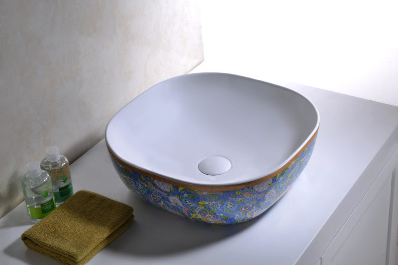 Byzantian Series Ceramic Vessel Sink in Byzantine Mosaic Finish