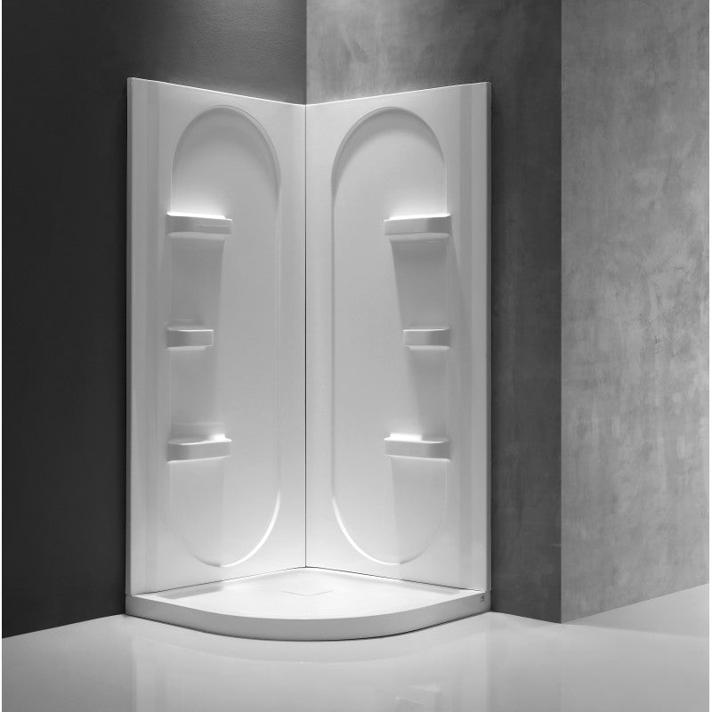 Studio 38 in. x 38 in. x 75 in. 2-piece DIY Friendly Corner Shower Surround in White