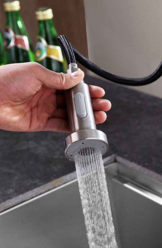 Tycho Single-Handle Pull-Out Sprayer Kitchen Faucet in Brushed Nickel