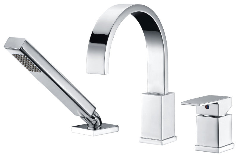 FR-AZ473 - Nite Series Single-Handle Deck-Mount Roman Tub Faucet with Handheld Sprayer in Polished Chrome