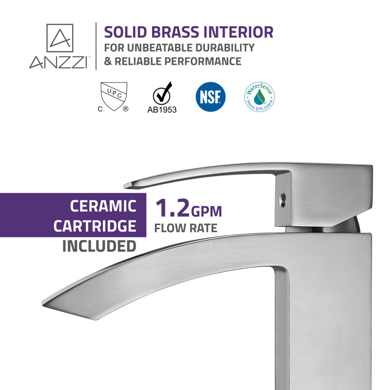 Tutti Single Hole Single-Handle Bathroom Faucet in Brushed Nickel