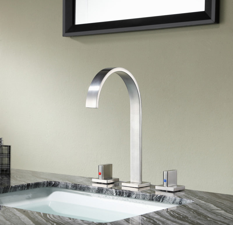 Sabre 8 in. Widespread 2-Handle Bathroom Faucet in Brushed Nickel