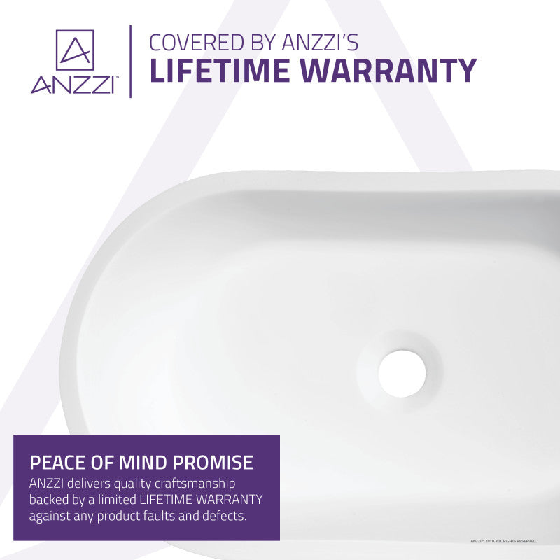 Runifer Solid Surface Vessel Sink in White