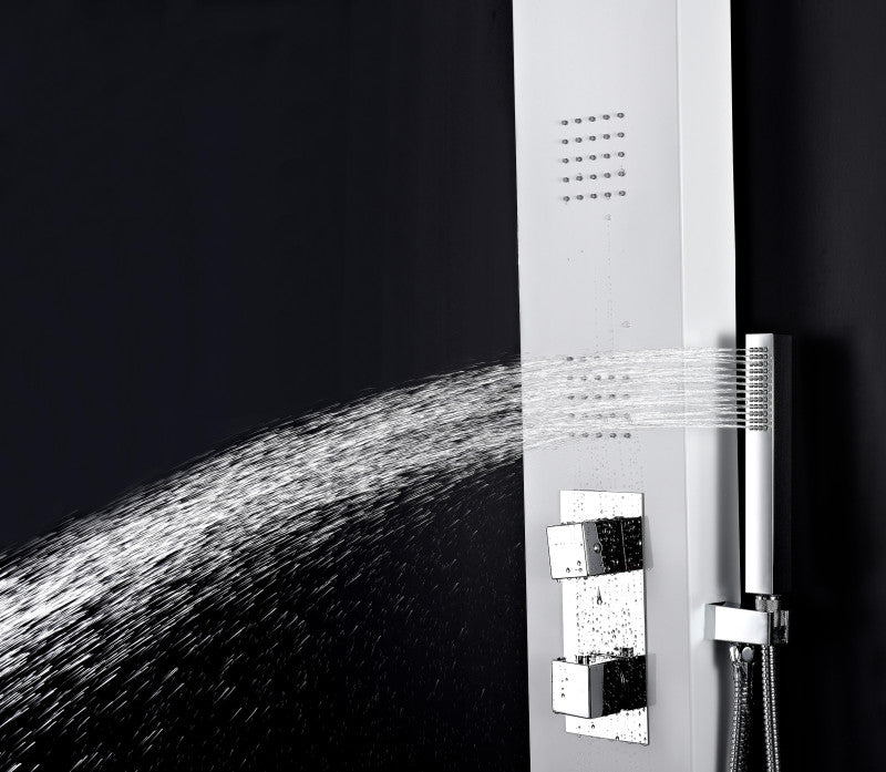 Vega Series 56 in. Full Body Shower Panel System with Heavy Rain Shower and Spray Wand in White