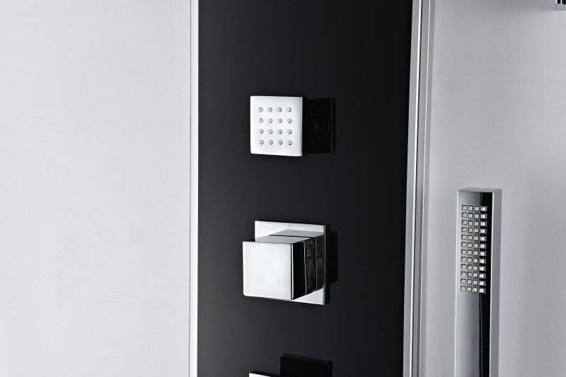 Llano Series 60 in. Full Body Shower Panel System with Heavy Rain Shower and Spray Wand in Black