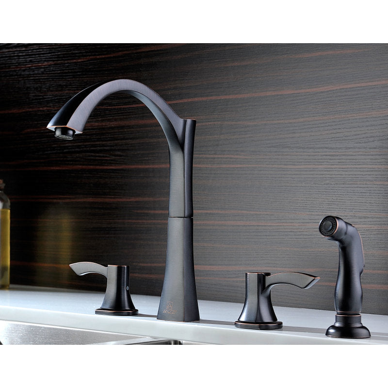 VANGUARD Undermount 32 in. Double Bowl Kitchen Sink with Soave Faucet in Oil Bronze