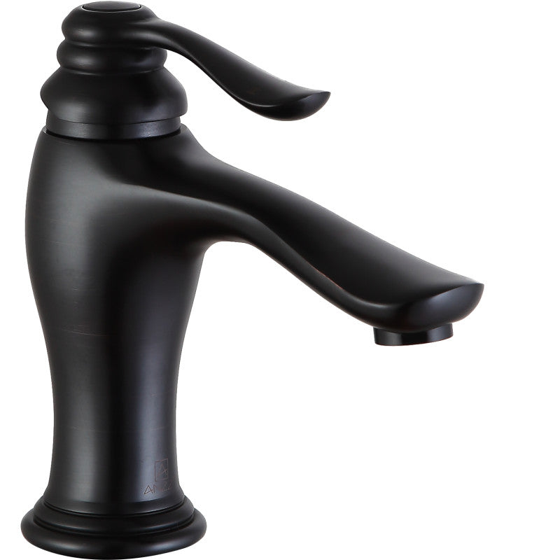 Anfore Single Hole Single Handle Bathroom Faucet in Brushed Nickel