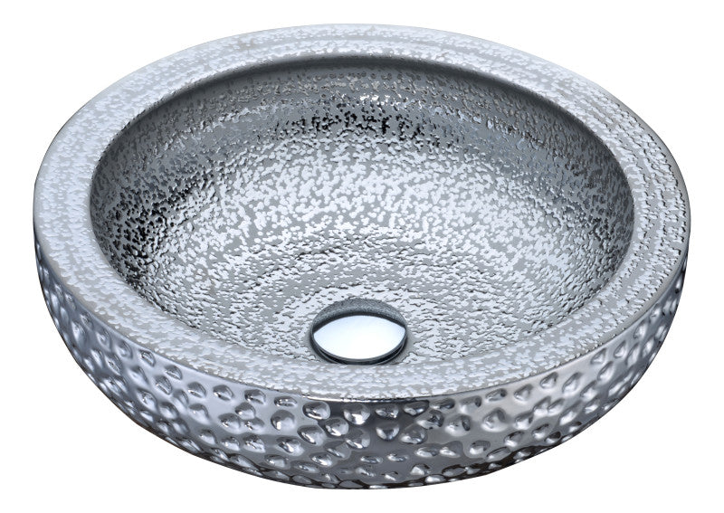 Levi Series Vessel Sink in Speckled Silver