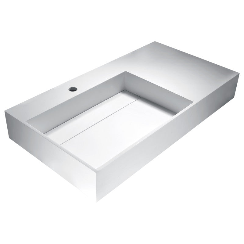 Urena Solid Surface Vessel Sink in Matte White
