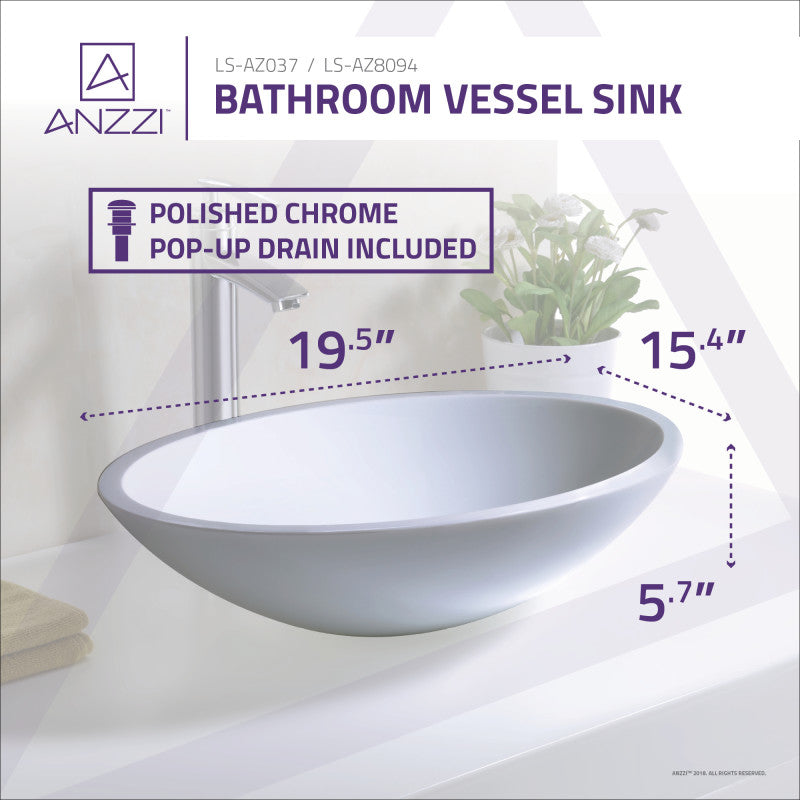 Warika Series Deco-Glass Vessel Sink in White