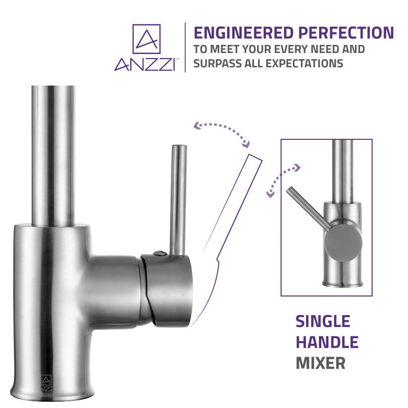 Sire Single-Handle Pull-Out Sprayer Kitchen Faucet in Brushed Nickel