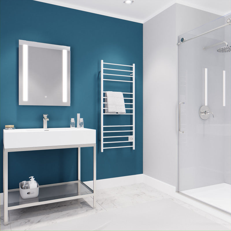 ANZZI Elgon 14-Bar Stainless Steel Wall Mounted Towel Warmer Rack with Brushed Nickel Finish