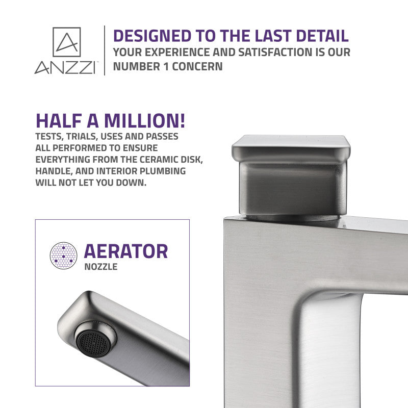 Valor Single Hole Single-Handle Bathroom Faucet in Brushed Nickel