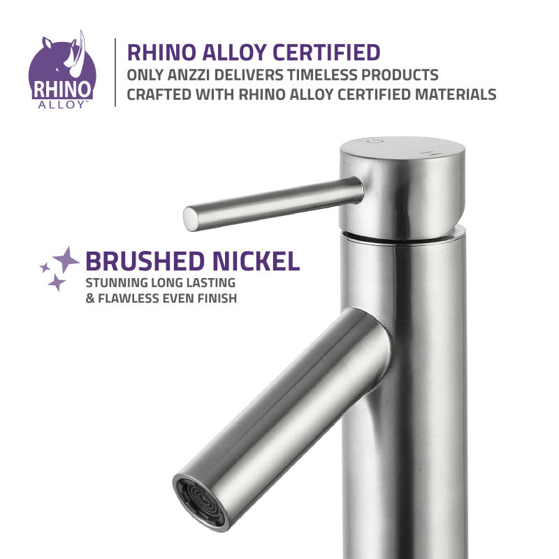 Valle Single Hole Single Handle Bathroom Faucet in Brushed Nickel