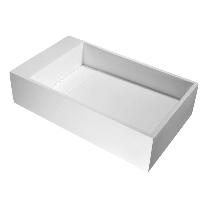 Pascal Solid Surface Vessel Sink in Matte White