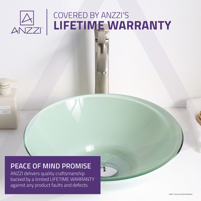 Raider Series Deco-Glass Vessel Sink in Lustrous Light Green