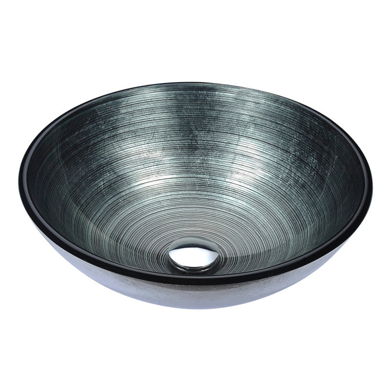 Gardena Series Deco-Glass Vessel Sink in Brushed Silver