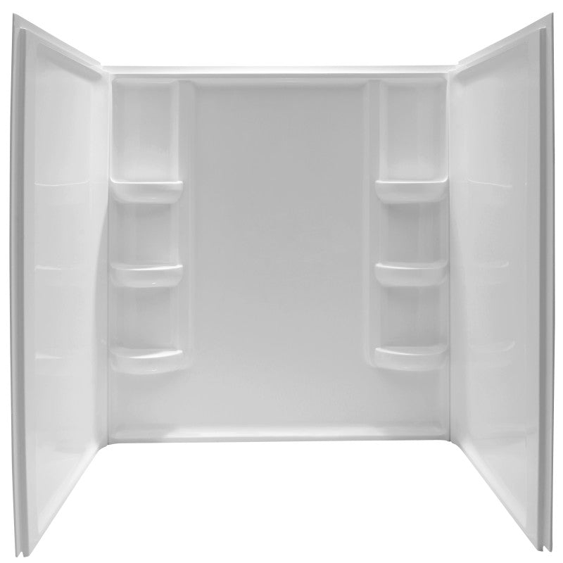 Lex-Class 60 in. x 36 in. x 60 in. 3-piece DIY Friendly Alcove Shower Surround in White