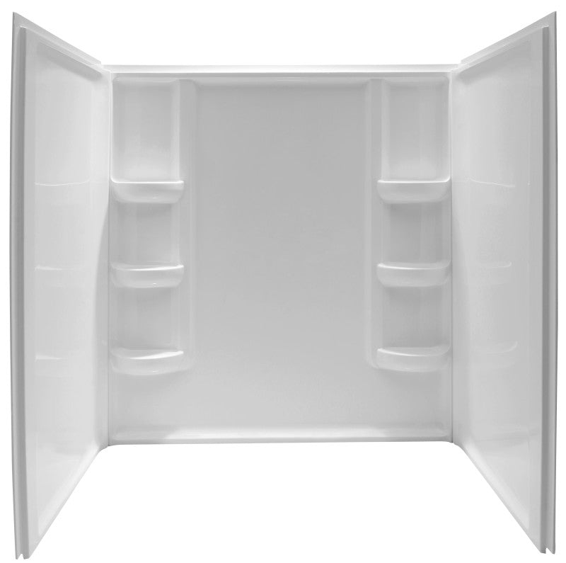 Vasu 60 in. x 36 in. x 60 in. 3-piece DIY Friendly Alcove Shower Surround in White