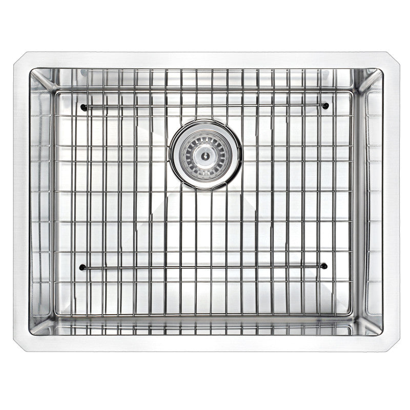 VANGUARD Undermount 23 in. Single Bowl Kitchen Sink with Accent Faucet in Polished Chrome
