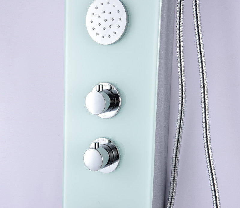 Titan Series 60 in. Full Body Shower Panel System with Heavy Rain Shower and Spray Wand in White