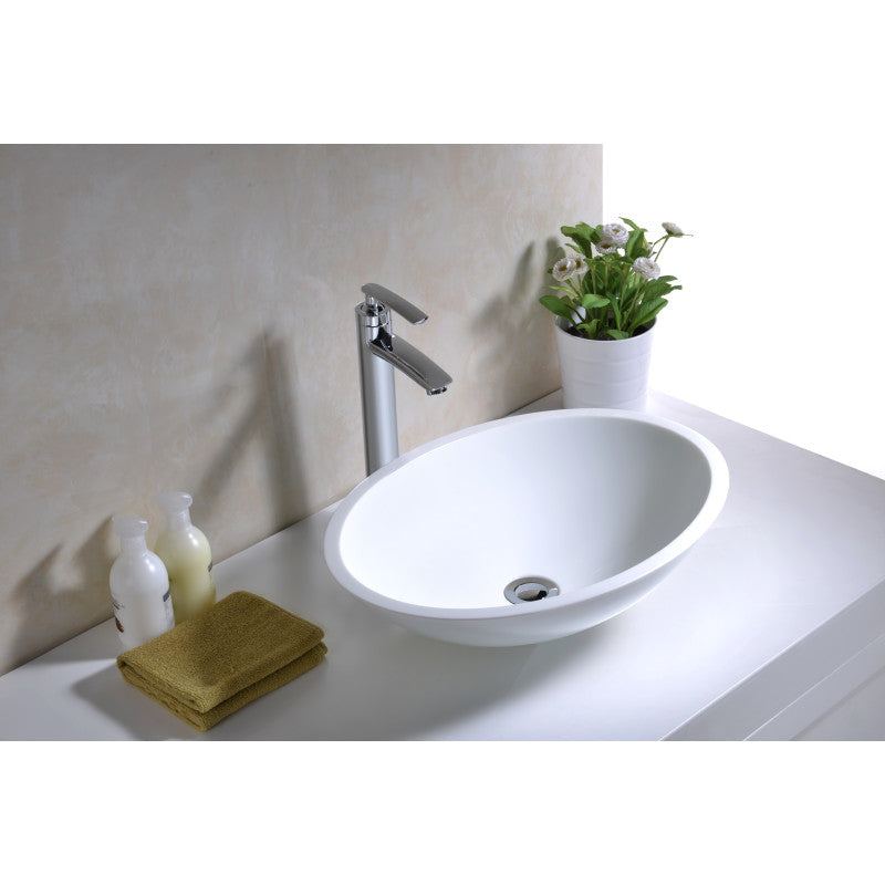 Warika Series Deco-Glass Vessel Sink in White