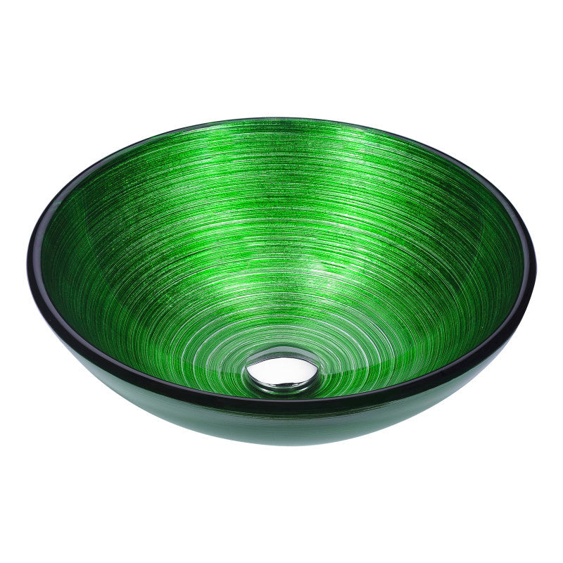 Posh Series Deco-Glass Vessel Sink in Brushed Green