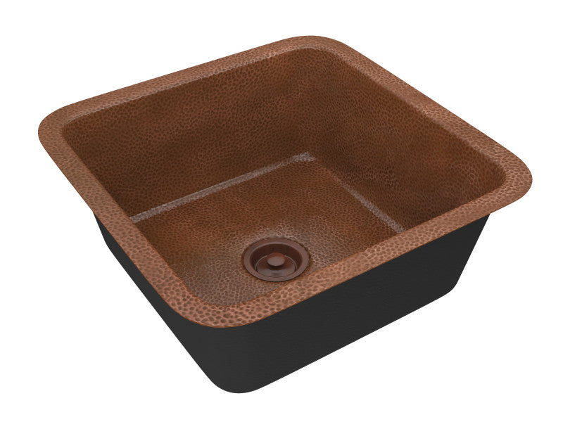 Malta Drop-in Handmade Copper 19 in. 0-Hole Single Bowl Kitchen Sink in Hammered Antique Copper