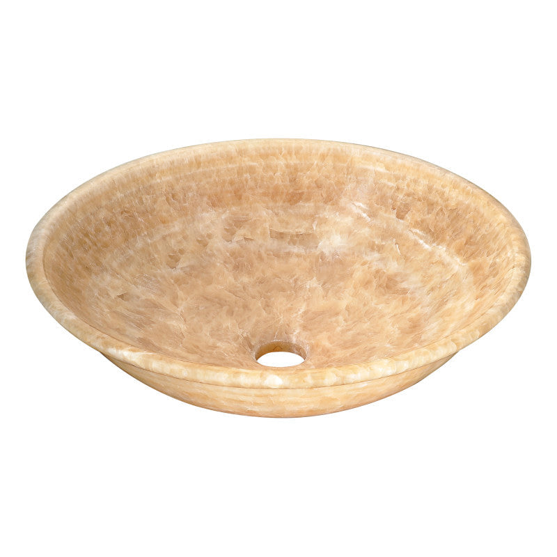 Flavescent Crown Natural Stone Vessel Sink in Cream Jade