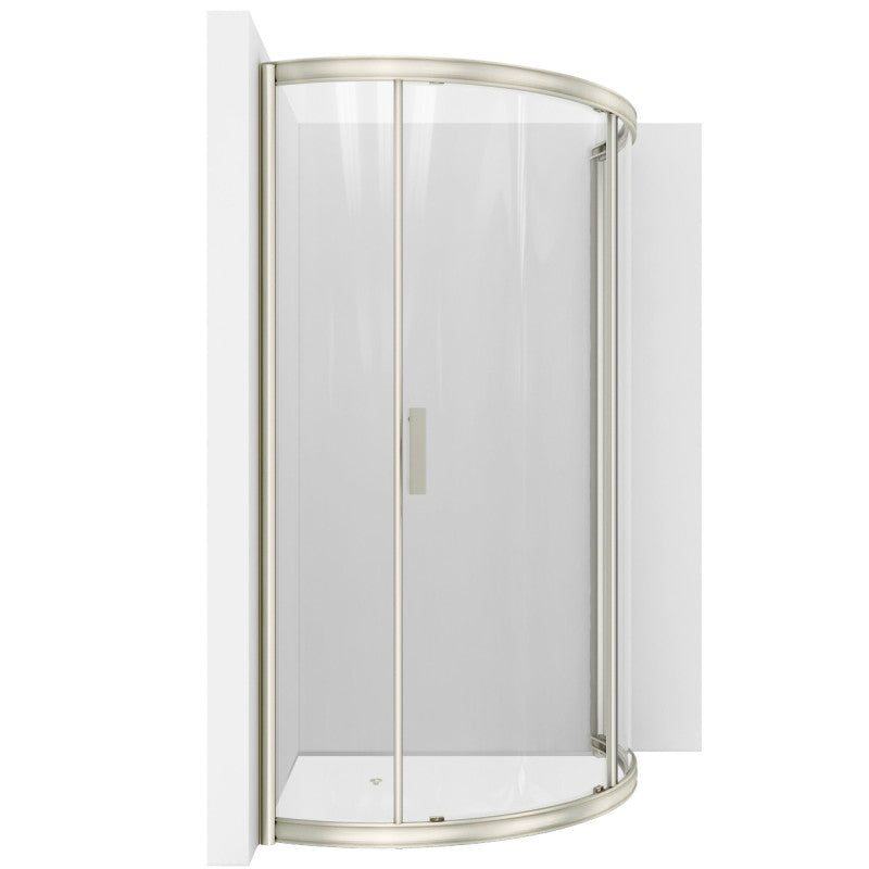 Baron Series 39 in. x 74.75 in. Framed Sliding Shower Door in Brushed Nickel