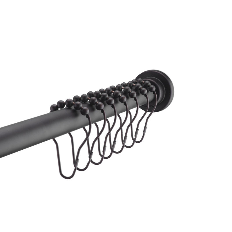 ANZZI 35-55 Inches Shower Curtain Rod with Shower Hooks in Oil Rubbed Bronze | Adjustable Tension Shower Doorway Curtain Rod | Rust Resistant No Drilling Anti-Slip Bar for Bathroom | AC-AZSR55ORB