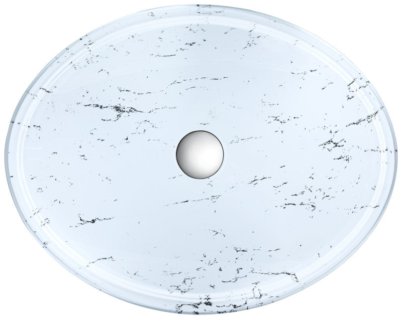 Lepea Series Vessel Sink in Marbled White