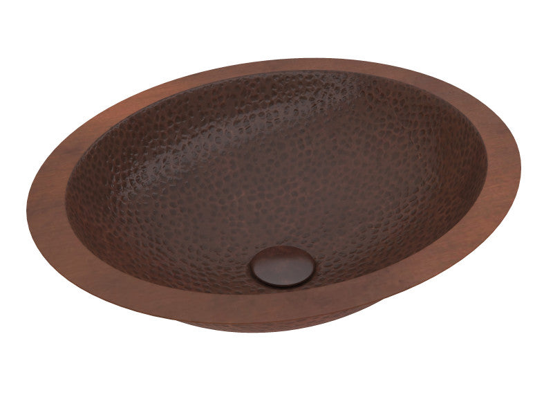 Nepal 19 in. Drop-in Oval Bathroom Sink in Hammered Antique Copper