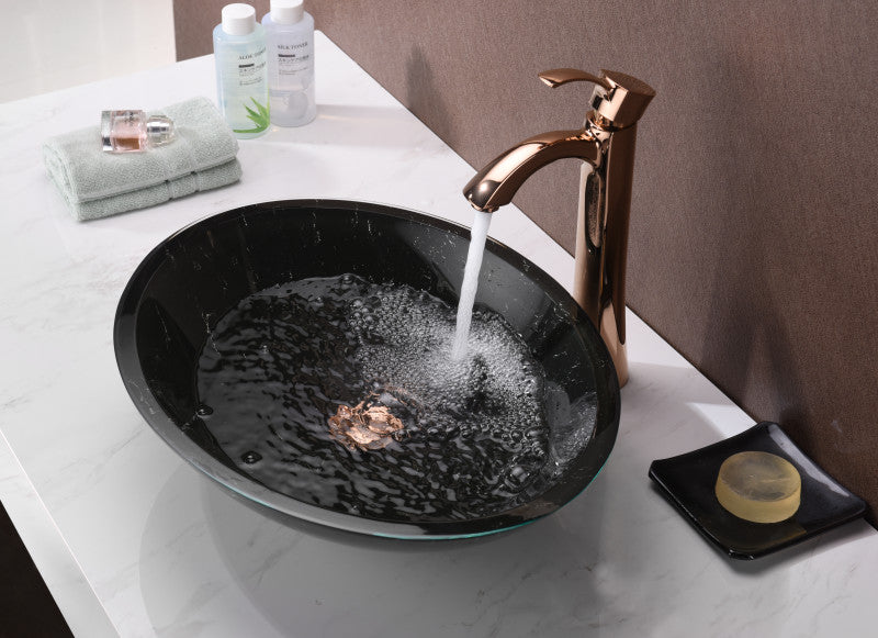 LS-AZ8197 - Lepea Series Vessel Sink in Marbled Black