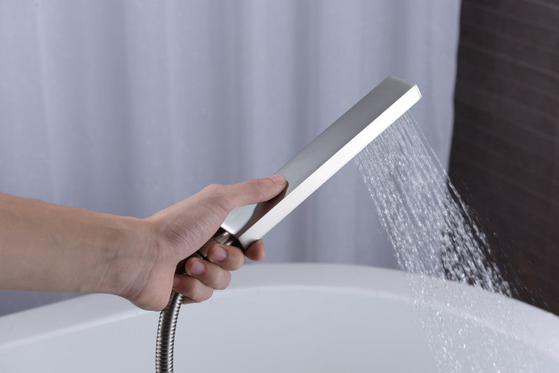 Angel 2-Handle Claw Foot Tub Faucet with Hand Shower in Brushed Nickel